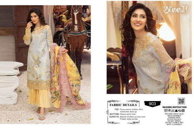 Noor Mushq 1 Latest  Embroidery Work With peach Pakistani Salwar Suit Collection 